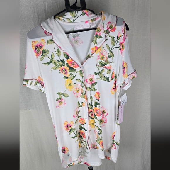 Rachel Parcell  Sleep Shirt in Ivory Poppy Vine. NWT Size Medium Floral Print - Picture 6 of 10